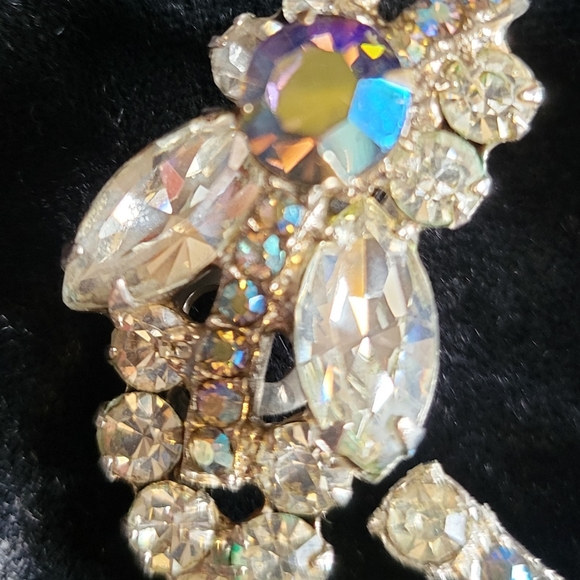 Vintage Verified DeLizza Elster Juliana Sapphire Blue Aurora Borealis & Clear - Picture 9 of 9